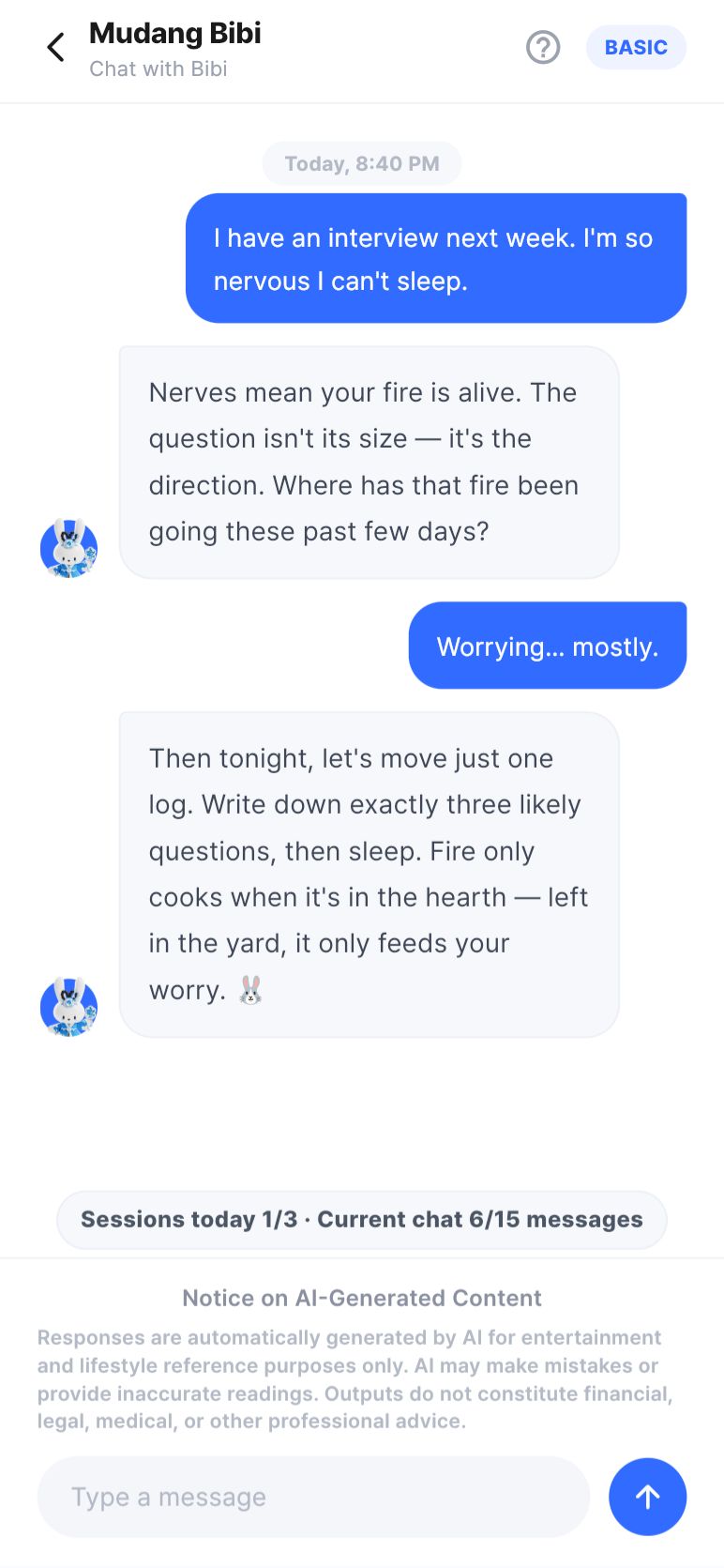 Bibi · chat anytime